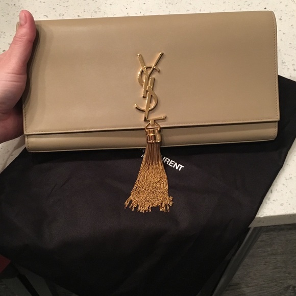 Saint Laurent Handbags - ❌SOLD❌ Saint Laurent Monogram Kate Tassel Clutch